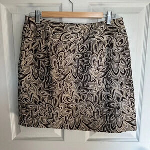 LOFT skirt, metallic jacquard, size 6